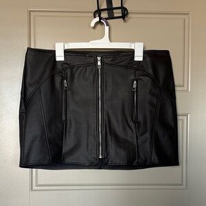 Wild Fable Brown Faux Leather Mini Skirt